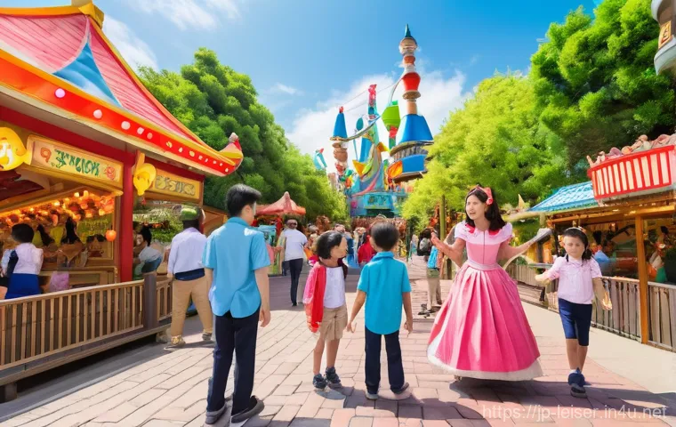 레저산업기사 연봉과 진로 전망 - **Prompt 1: "Joyful Theme Park Experience with Professional Staff"**
    "A panoramic, brightly lit ...