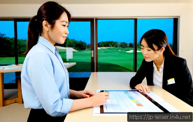 레저산업 실무 중 윤리적 문제 해결 - Photorealistic Japanese leisure resort management team in a bright modern meeting room, diverse adul...